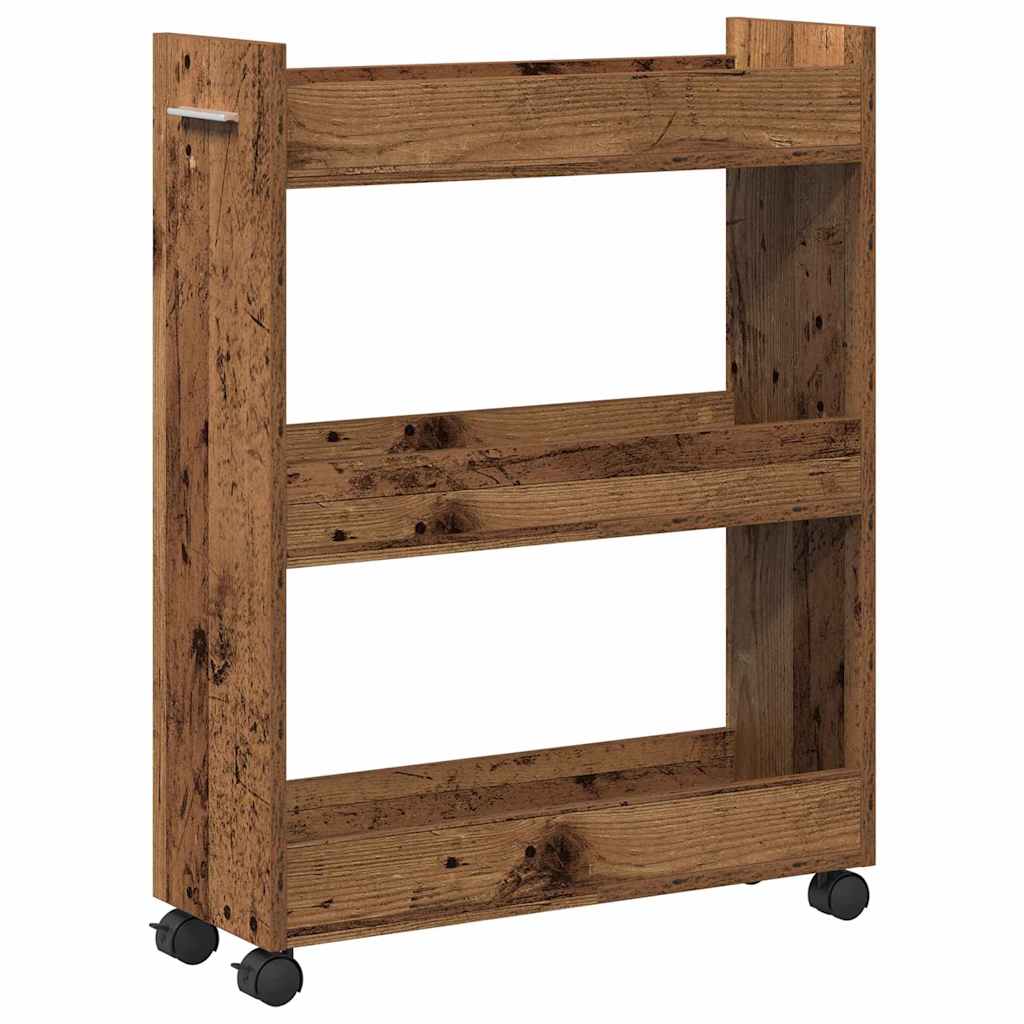 Kast met wiel Oudhout 60 x 22 x 79 cm