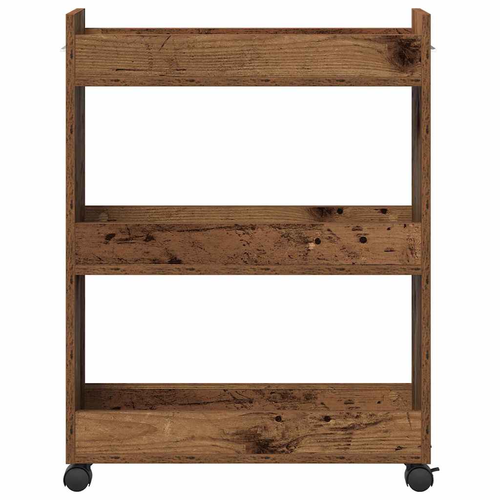 Kast met wiel Oudhout 60 x 22 x 79 cm
