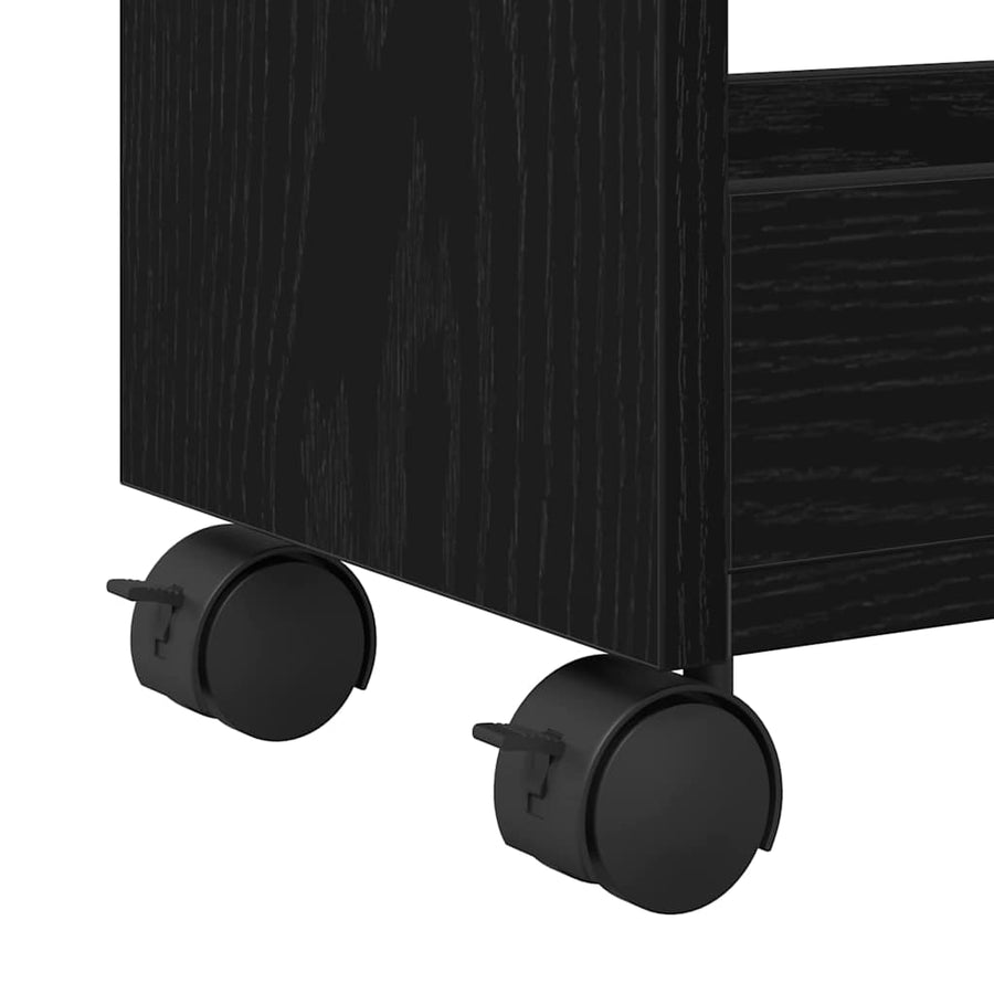 Kast met wiel Zwart Eiken 60 x 22 x 79 cm