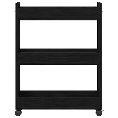 Kast met wiel Zwart Eiken 60 x 22 x 79 cm