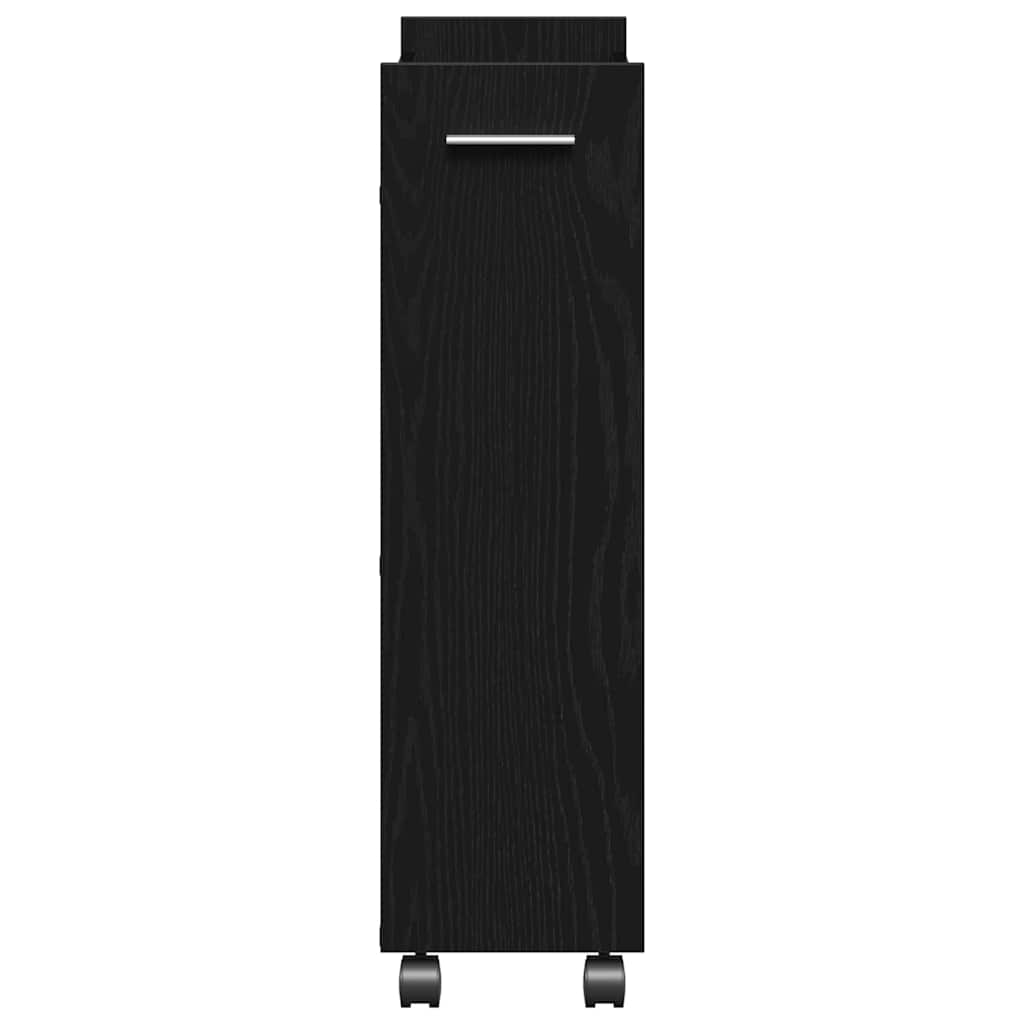 Kast met wiel Zwart Eiken 60 x 22 x 79 cm