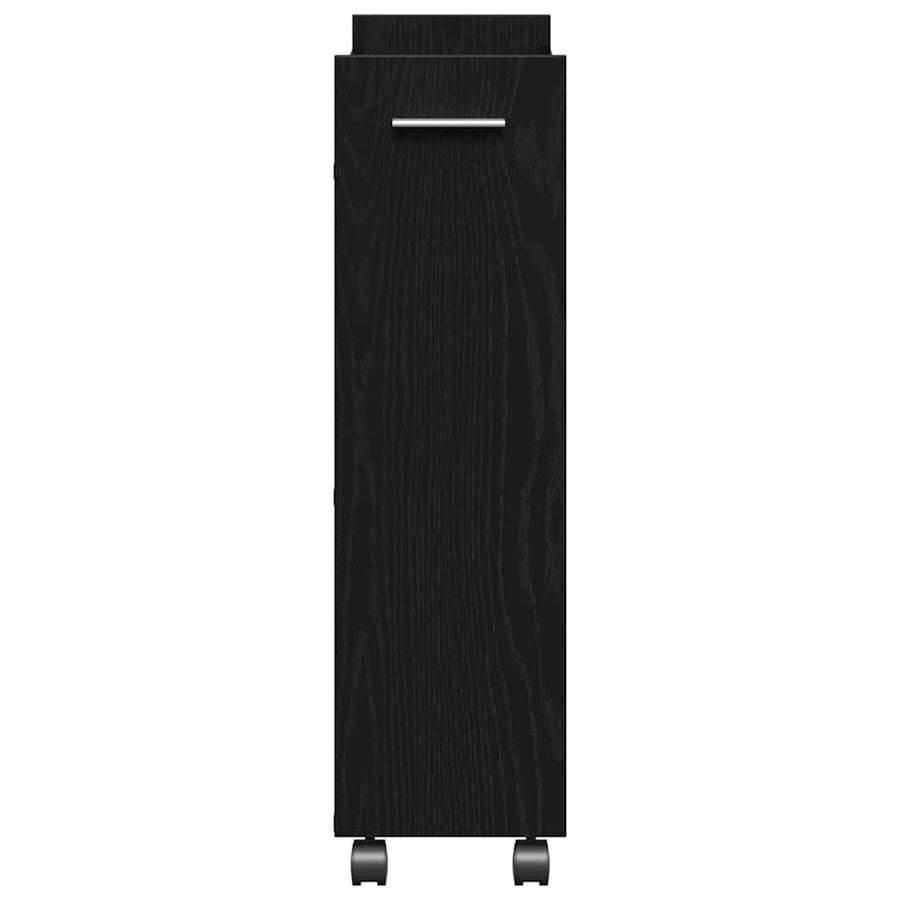 Kast met wiel Zwart Eiken 60 x 22 x 79 cm