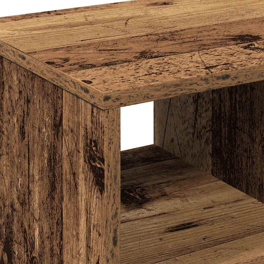 Bijzettafel met plank Oud hout 50 x 30 x 55 cm Bewerkt hout