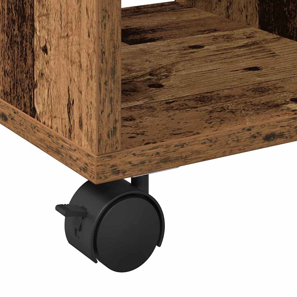 Bijzettafel met plank Oud hout 50 x 30 x 55 cm Bewerkt hout