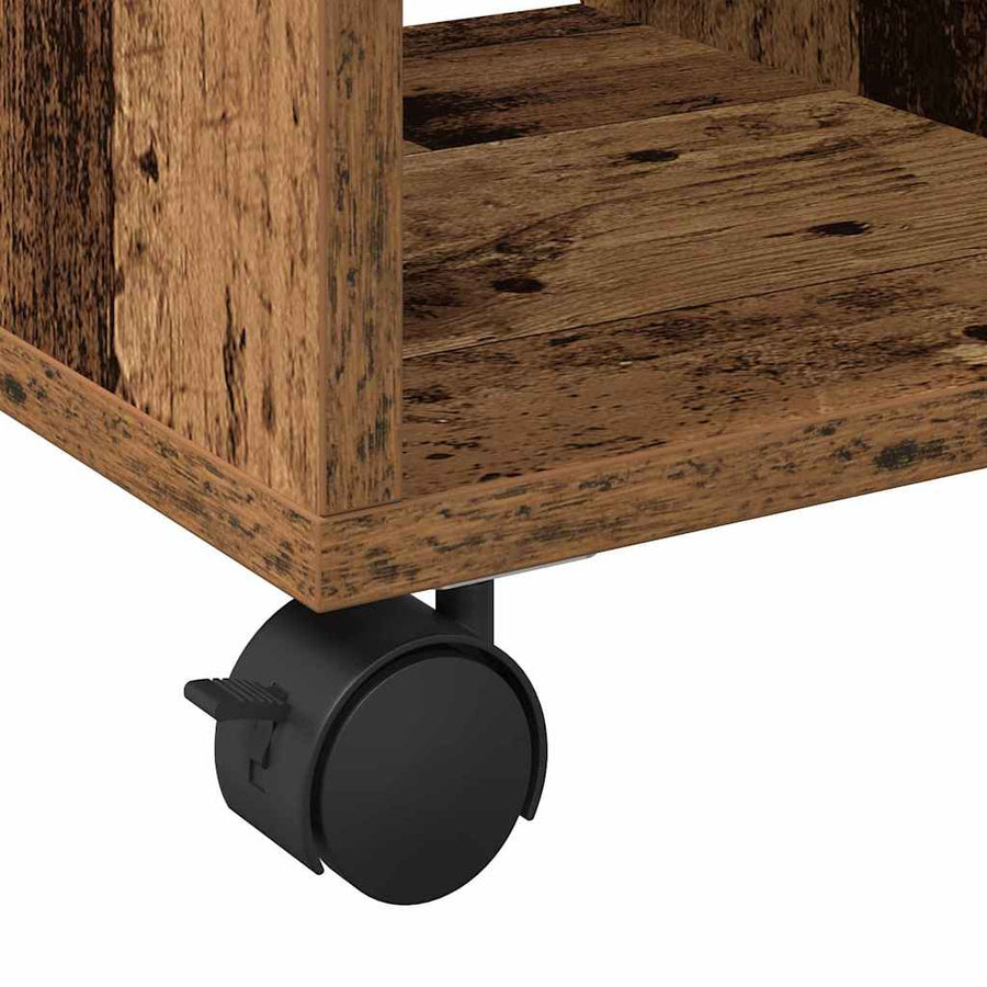 Bijzettafel met plank Oud hout 50 x 30 x 55 cm Bewerkt hout