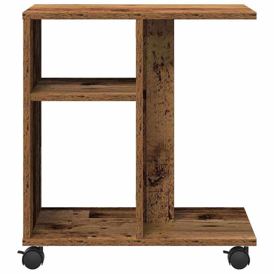 Bijzettafel met plank Oud hout 50 x 30 x 55 cm Bewerkt hout