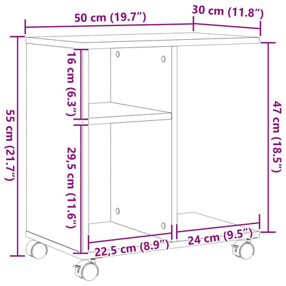 Bijzettafel met plank Oud hout 50 x 30 x 55 cm Bewerkt hout