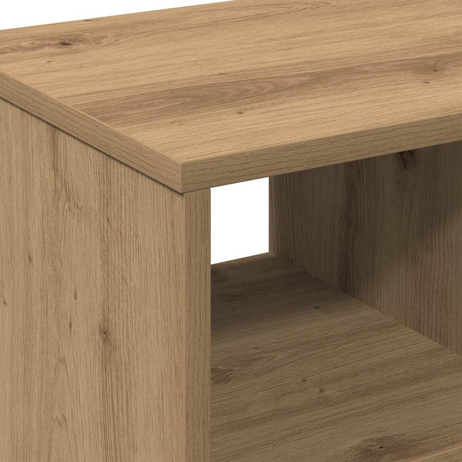 Bijzettafel met plank artisanaal eikenkleurig 50 x 30 x 55 cm