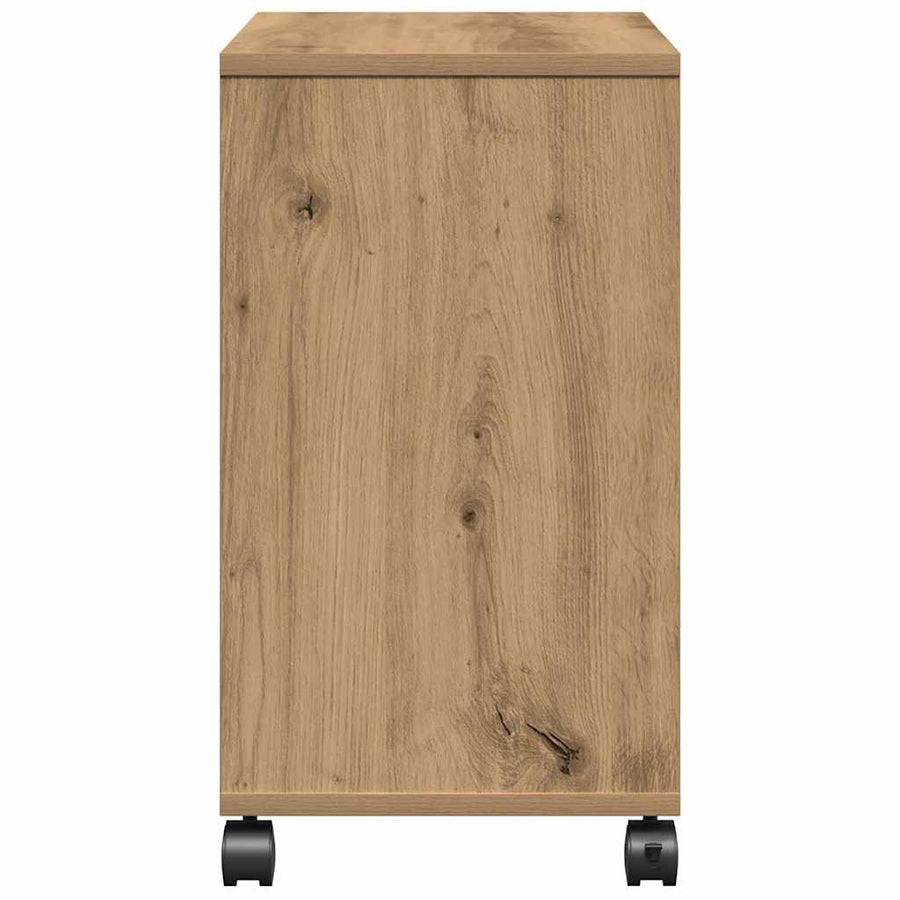 Bijzettafel met plank artisanaal eikenkleurig 50 x 30 x 55 cm