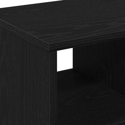 Bijzettafel met plank Zwart eiken 50 x 30 x 55 cm Bewerkt hout