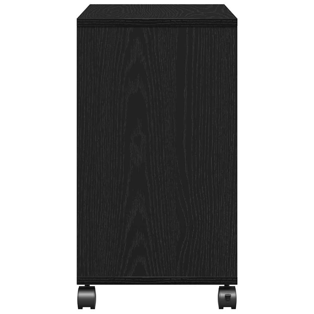 Bijzettafel met plank Zwart eiken 50 x 30 x 55 cm Bewerkt hout