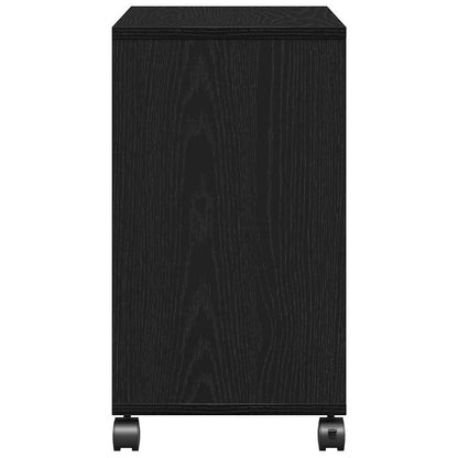 Bijzettafel met plank Zwart eiken 50 x 30 x 55 cm Bewerkt hout