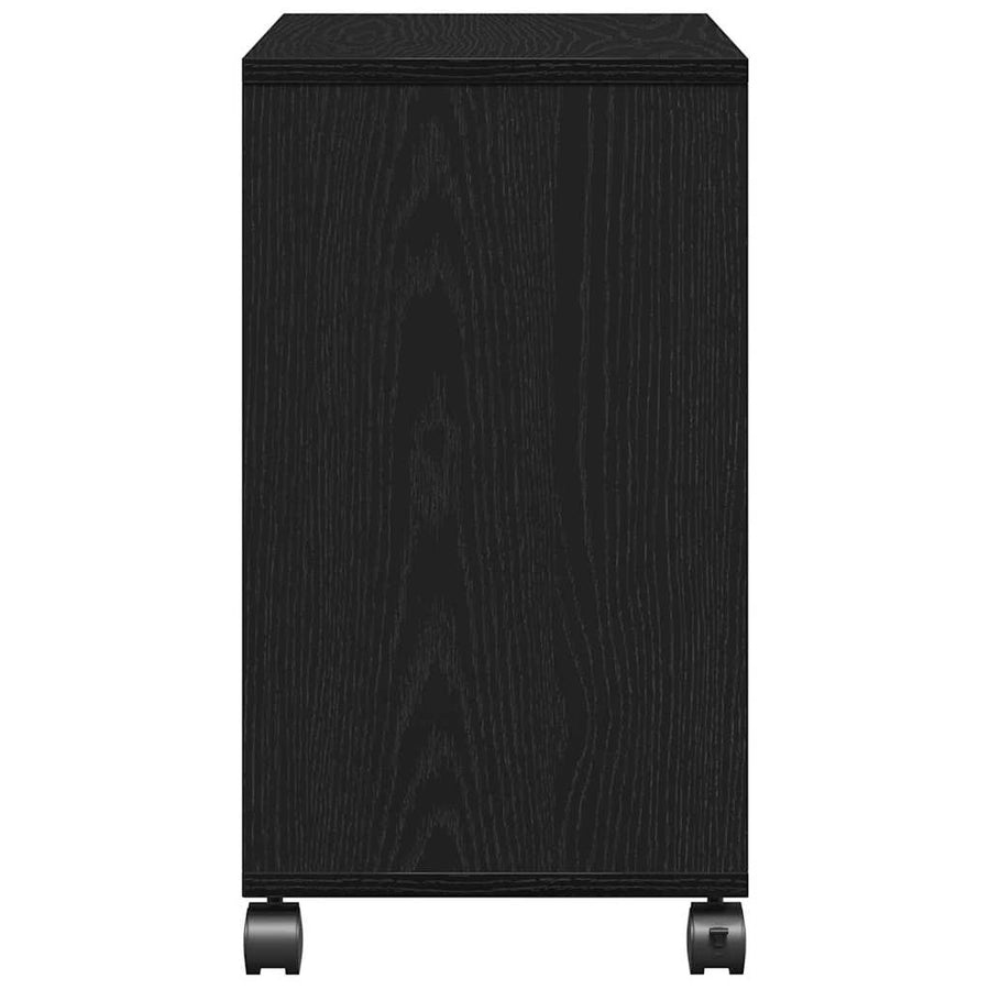 Bijzettafel met plank Zwart eiken 50 x 30 x 55 cm Bewerkt hout