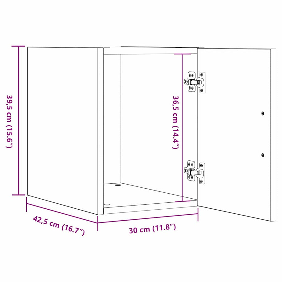 Wandkast Oudhout 30 x 42,5 x 39,5 cm Bewerkt hout