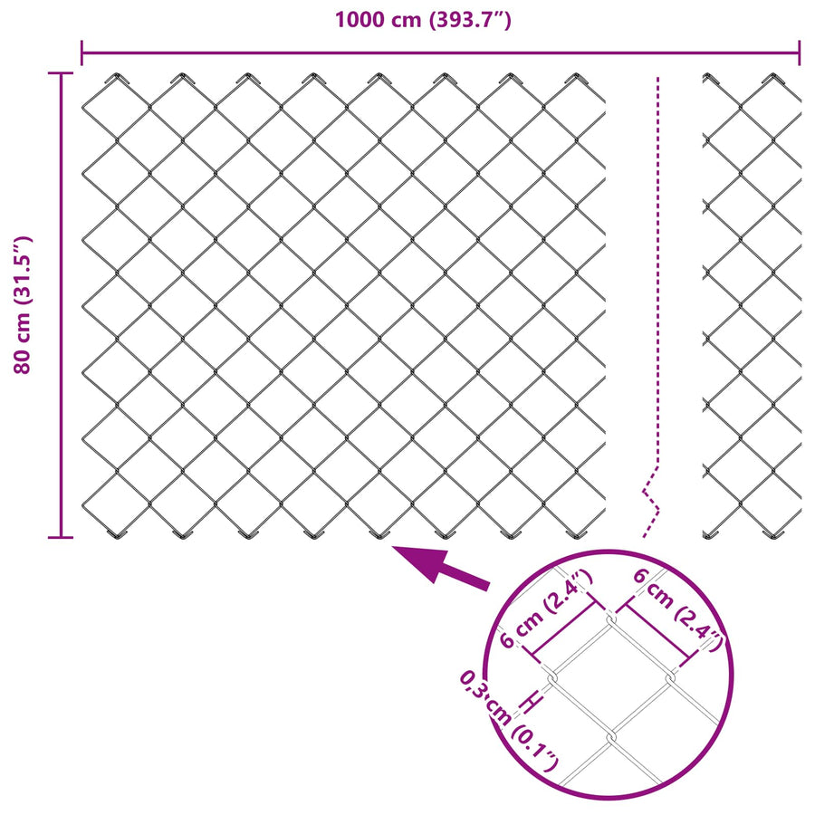 Kettenschakelhek Groen 10 x 0,8 m Staal