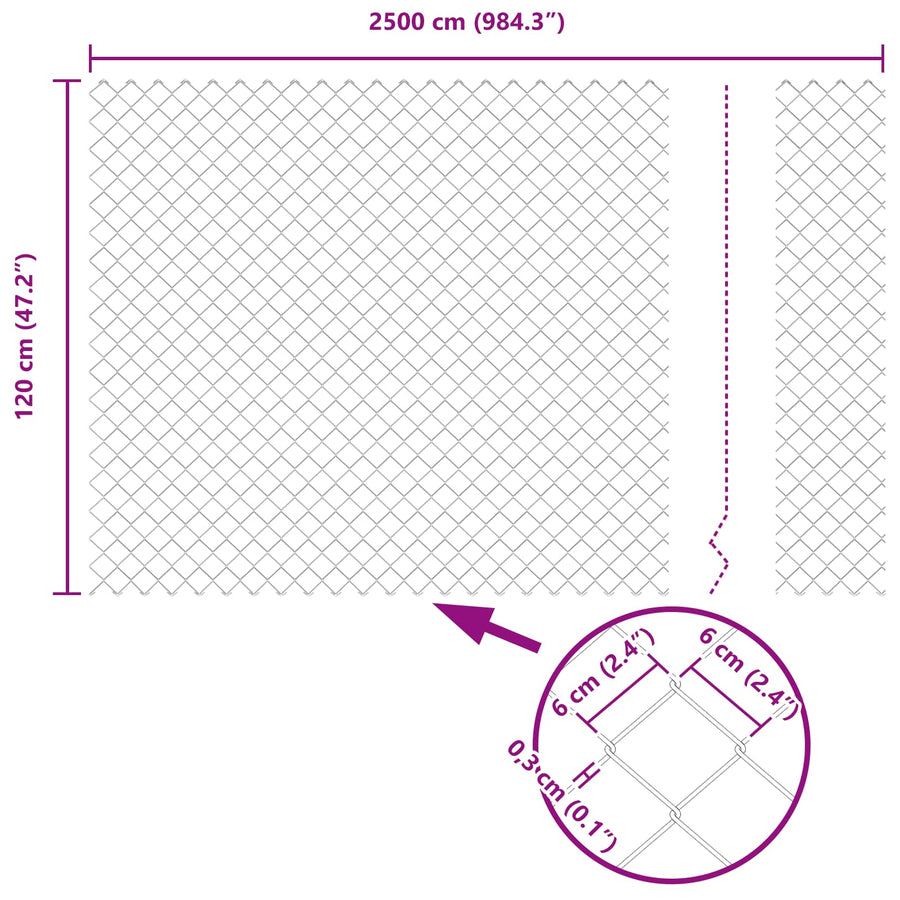 Kettenschakelhek Grijs 25 x 1,2 m Staal