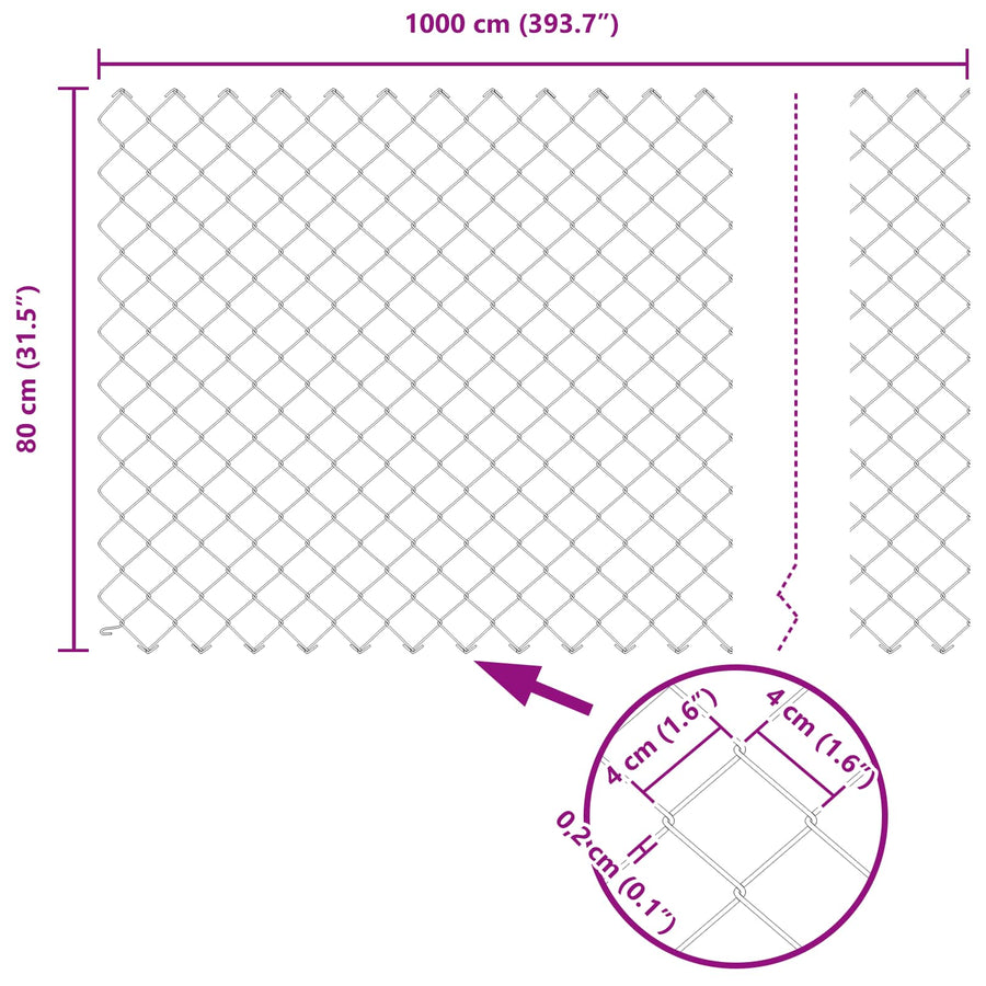 Kettenschakelhek Zilver 10 x 0,8 m Gegalvaniseerd staal
