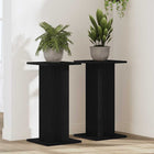 Plantenstandaard 2 st zwart eiken 30x30x60 cm
