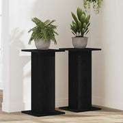 Plantenstandaard 2 st zwart eiken 30x30x60 cm