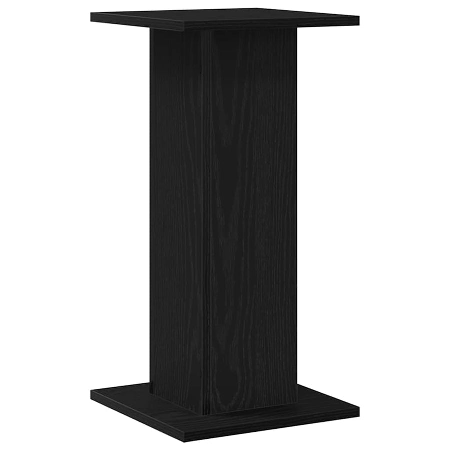 Plantenstandaard 2 st Zwart Eiken 30 x 30 x 60 cm Bewerkt hout