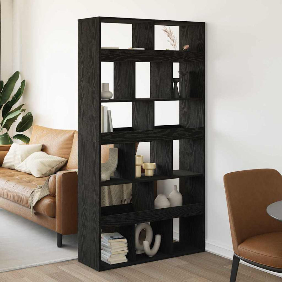 Kamerscherm 2 St 100X33X Bewerkt Hout Kleur 187,5 cm Zwart eiken