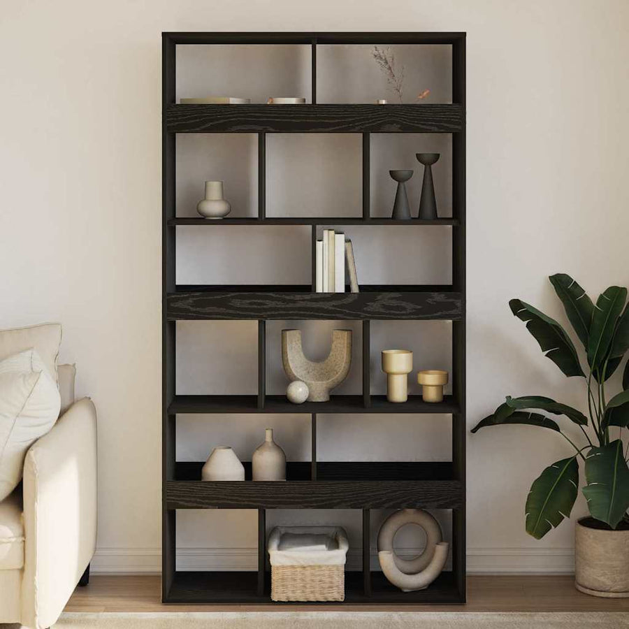 Kamerscherm 2 St 100X33X Bewerkt Hout Kleur 187,5 cm Zwart eiken