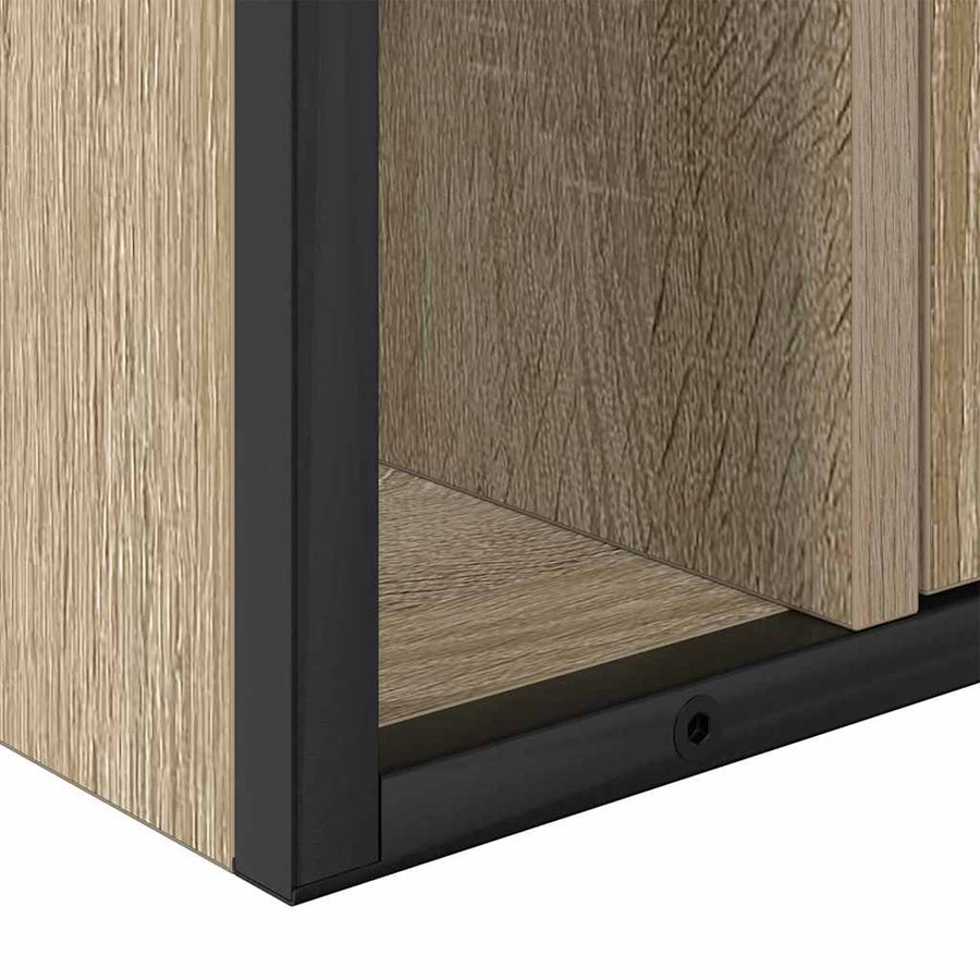 Badkamermeubelset met plank met opslag 3 pcs Bruin Bewerkt hout