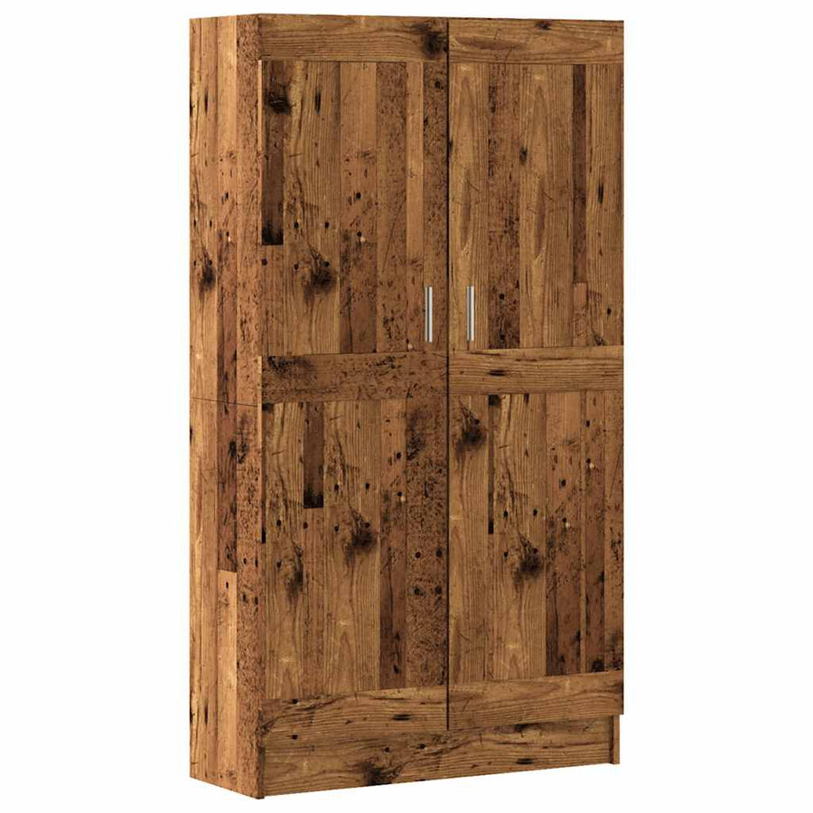 Boekenkast 82,5x30,5x150 cm bewerkt hout oud houtkleurig