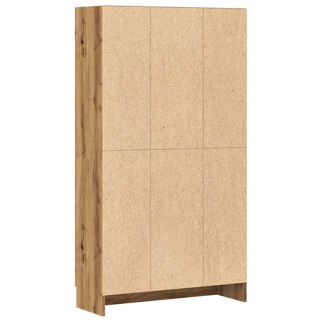 Boekenkast 82,5x30,5x150 cm bewerkt hout artisanaal eikenkleur