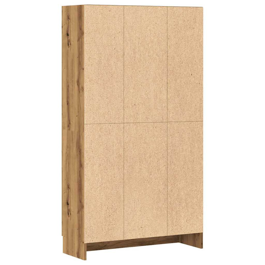 Boekenkast 82,5x30,5x150 cm bewerkt hout artisanaal eikenkleur