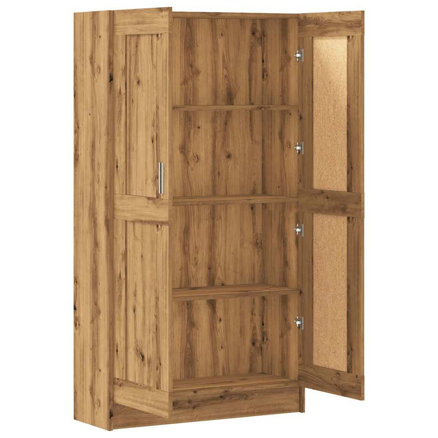Boekenkast 82,5x30,5x150 cm bewerkt hout artisanaal eikenkleur