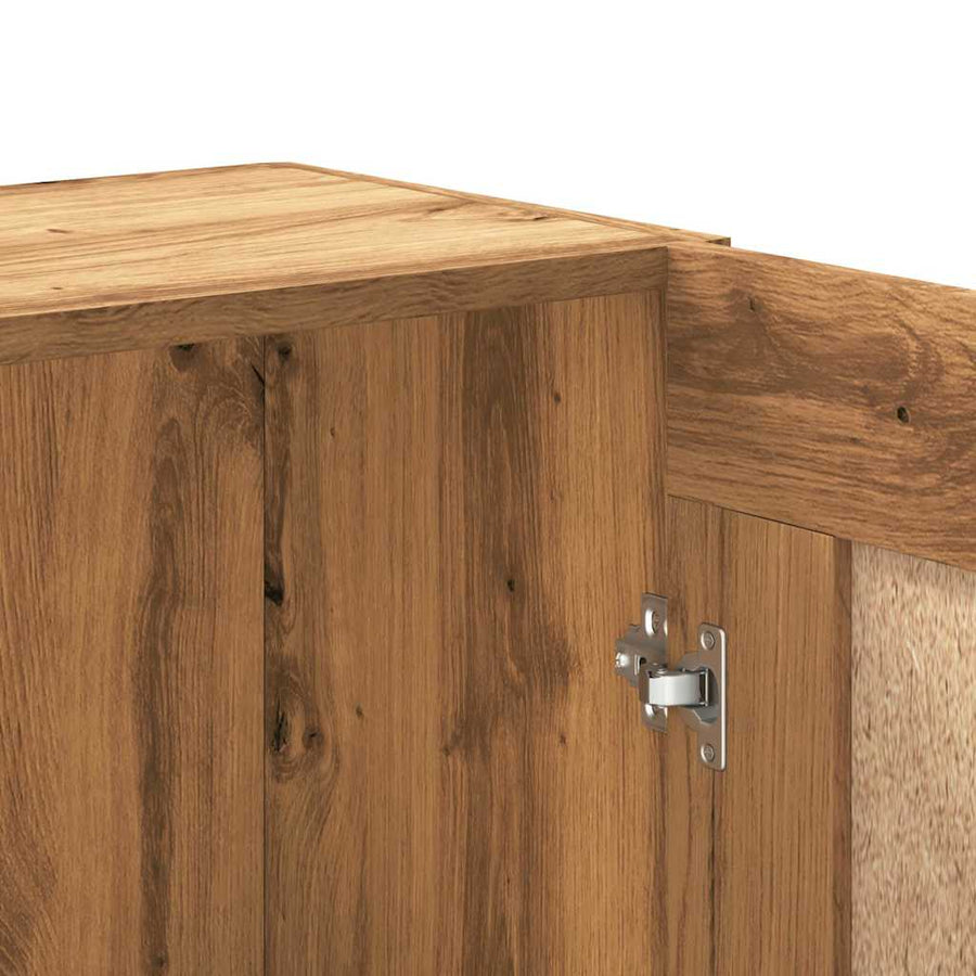 Boekenkast 82,5x30,5x150 cm bewerkt hout artisanaal eikenkleur