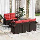 Tuinset poly rattan bruin 5 personen
