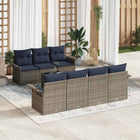 Garden Sofa Set with Cushions 8 pcs Grey Poly Rattan
