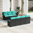 Tuinset poly rattan 8-delig zwart