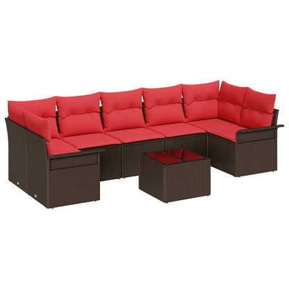 Tuin Sofa Set 8 pcs Bruin poly rattan