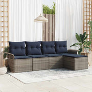 Tuinset poly rattan grijs modulair