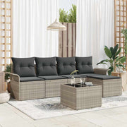 Buitensofa lichtgrijs poly rattan modulair