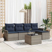 Tuin Sofa Set met kussen 6 pcs Grijs poly rattan