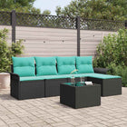 Tuinset poly rattan 6-delig zwart