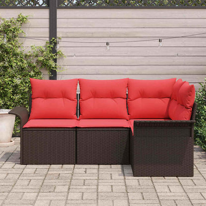 Tuin Sofa Set met kussen Bruin poly rattan