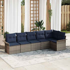 Garden Sofa Set with cushions 6 pcs Grey poly rattan