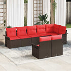 Garden Sofa Set with cushions 8 pcs Brown poly rattan