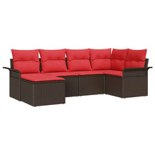 Tuin Sofa Set met kussen 6 pcs Bruin poly rattan