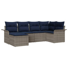 Tuin Sofa Set met kussen 6 pcs Grijs poly rattan