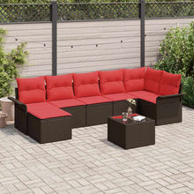 Tuin Sofa Set met kussen 8 pcs Bruin Poly riet