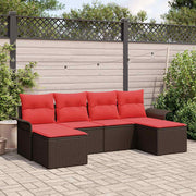 Tuinset poly rattan bruin 6-delig