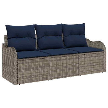 Tuin Sofa Set 3 st Grijs poly rattan