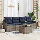 Tuinset 5 delig poly rattan grijs