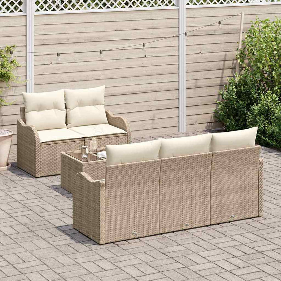 Tuin Sofa Set Beige poly rattan